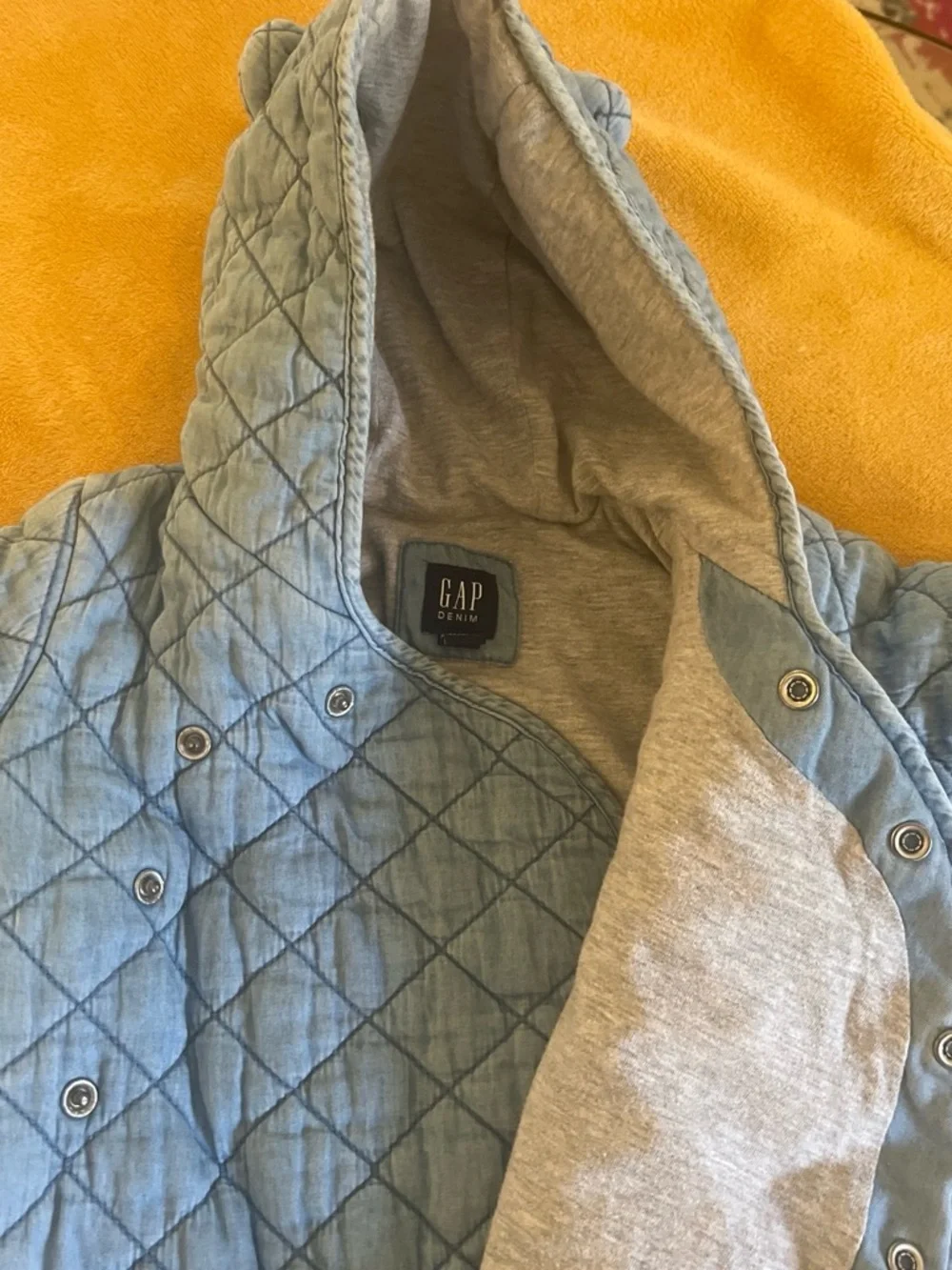 GAP Light Blue Quilted Hooded Puffer Jacket